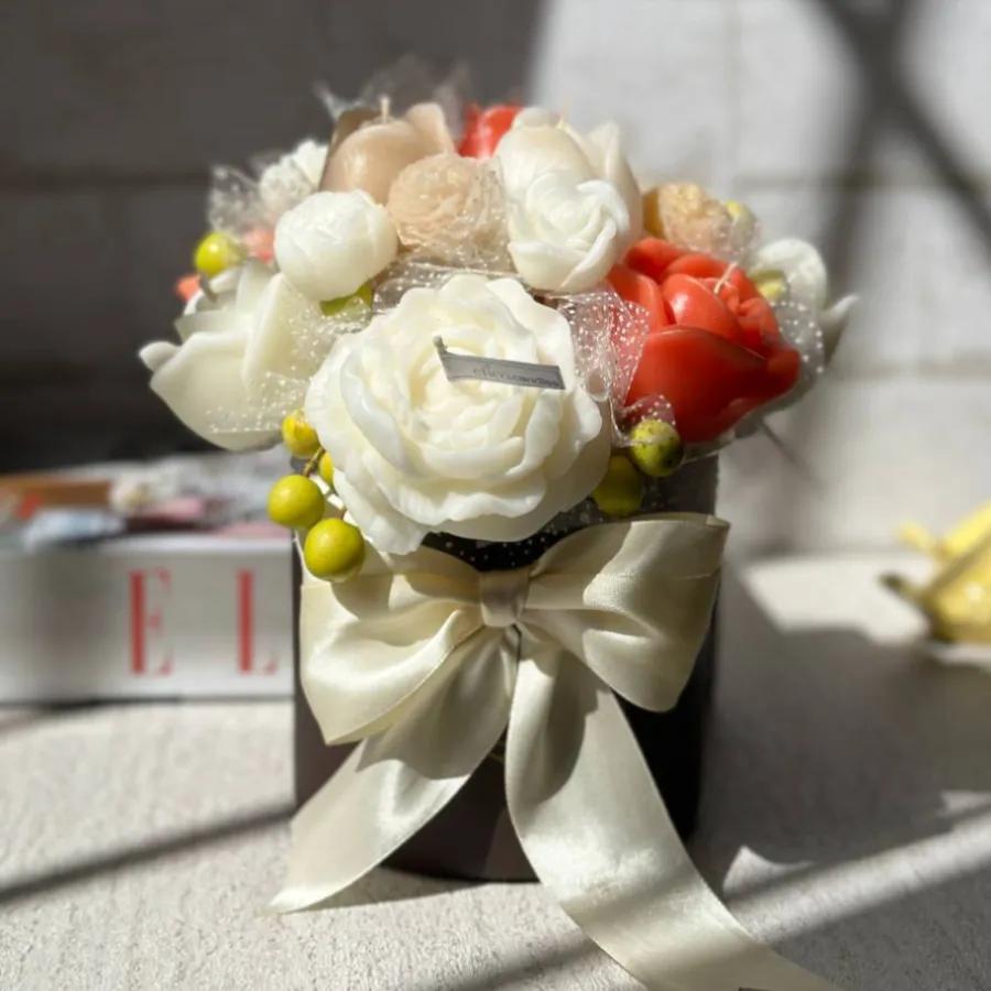 شمع باکس گل تزئینی دستساز